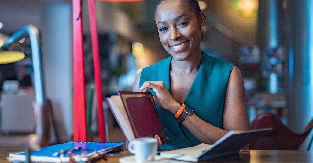 woman studying