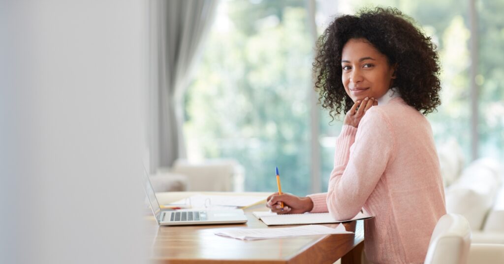 woman staring business